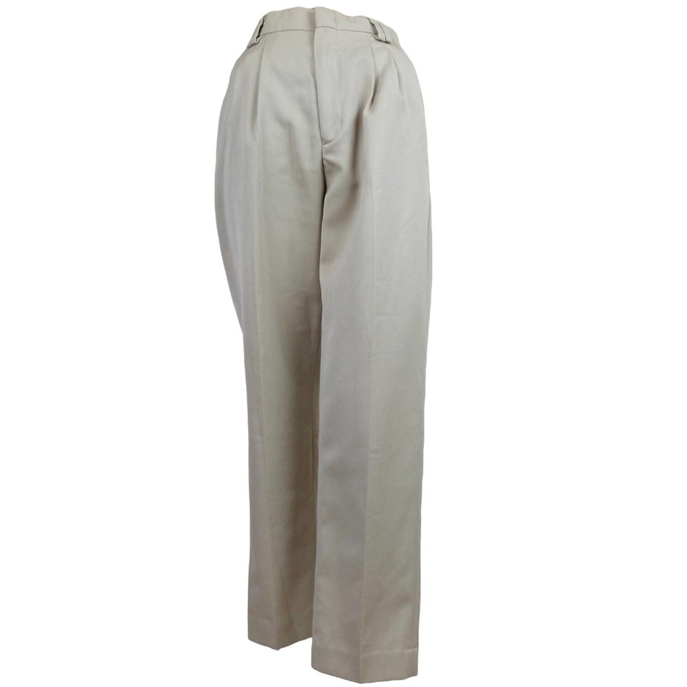Vintage 90s Preppy Khaki Tan High Waisted Straight Leg Dress Pant Trousers
